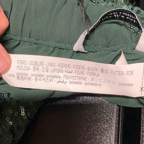 NWT Zara Holiday Party Green Sequin Balloon Pants Limited Edition Size Medium - Picture 13 of 16